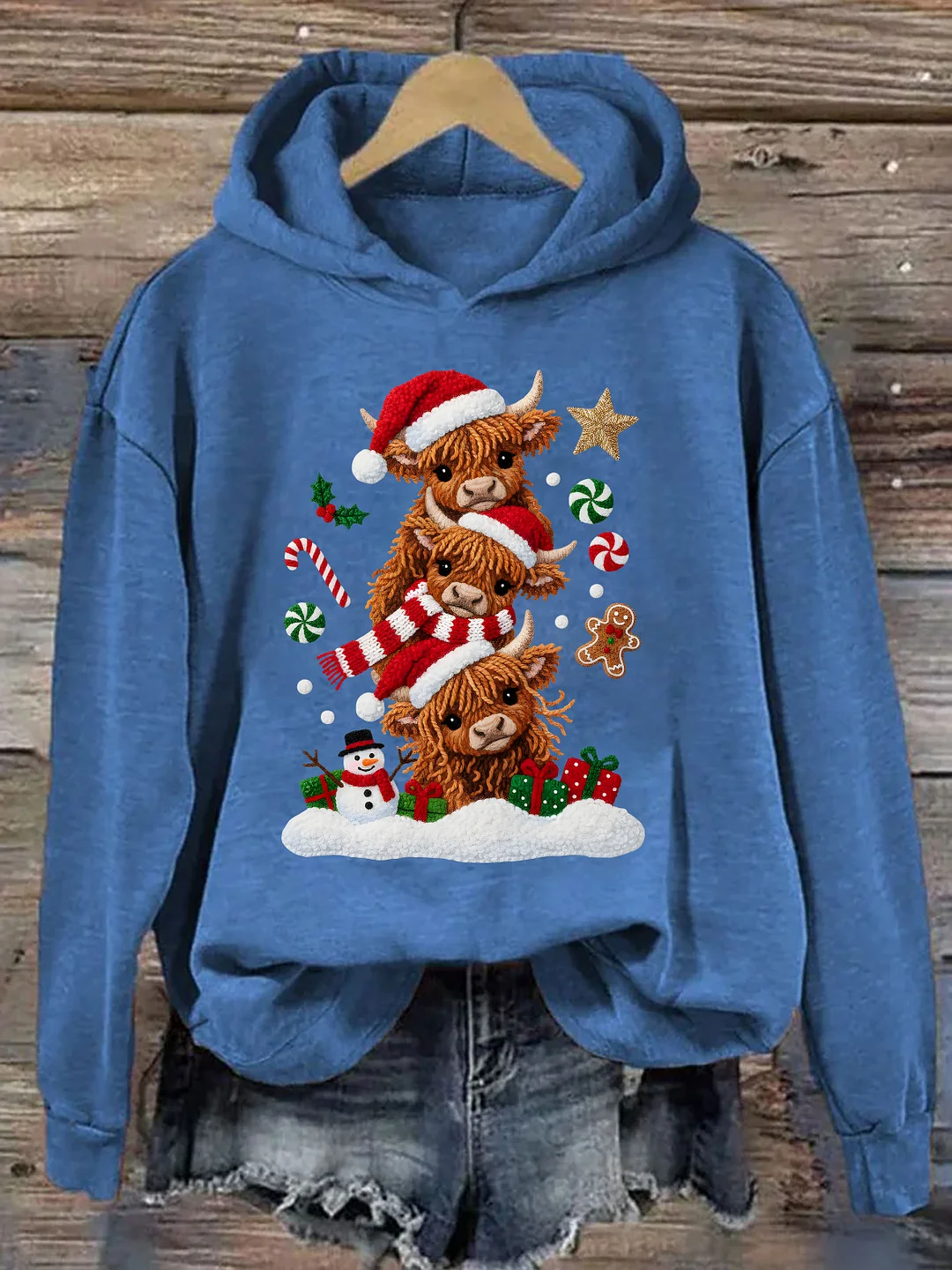 Highland Cow Christmas Hoodie