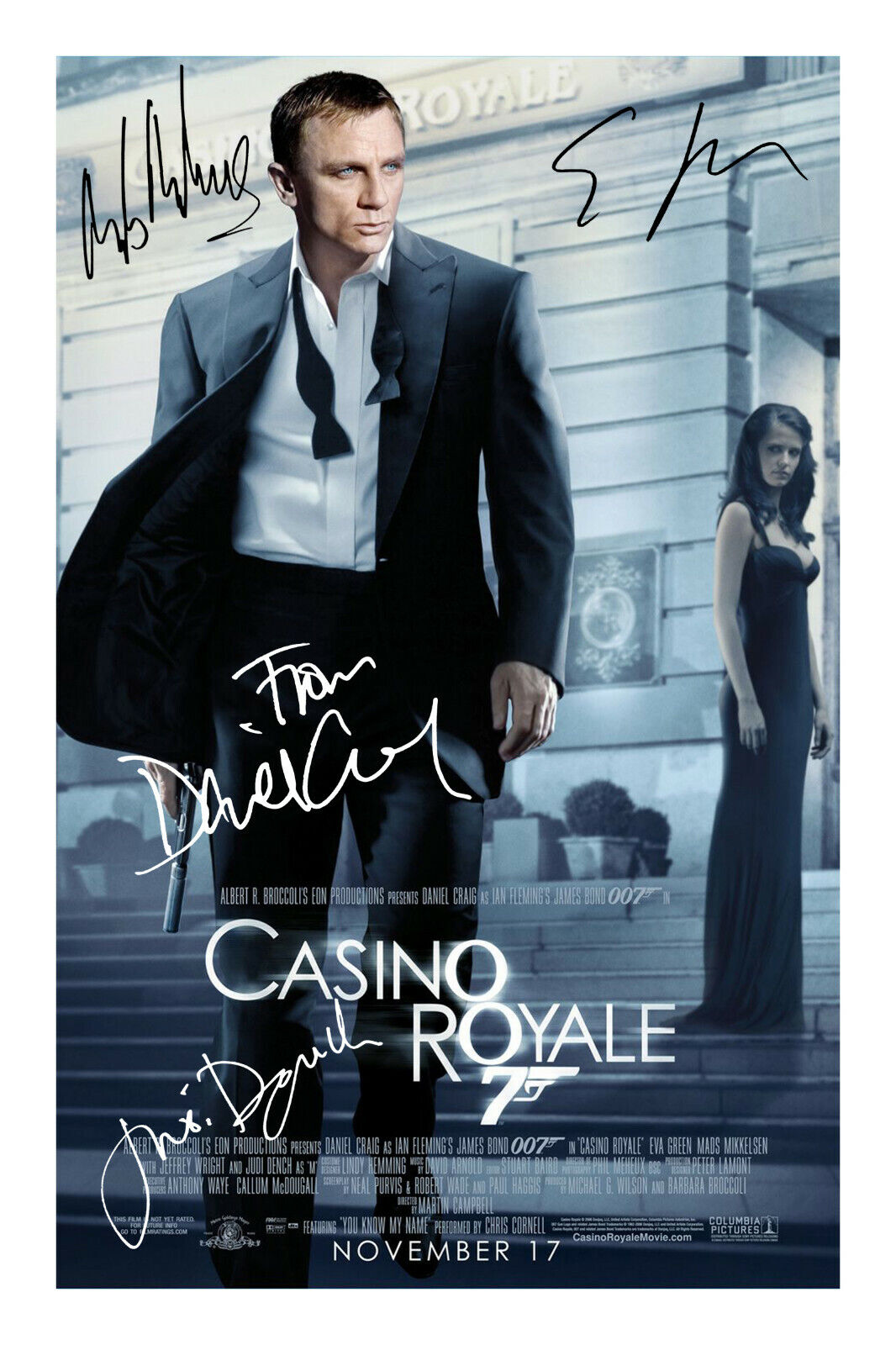 James Bond Casino Royale Cast Signed A4 Photo Poster painting Print Autograph 007 Casino Royale