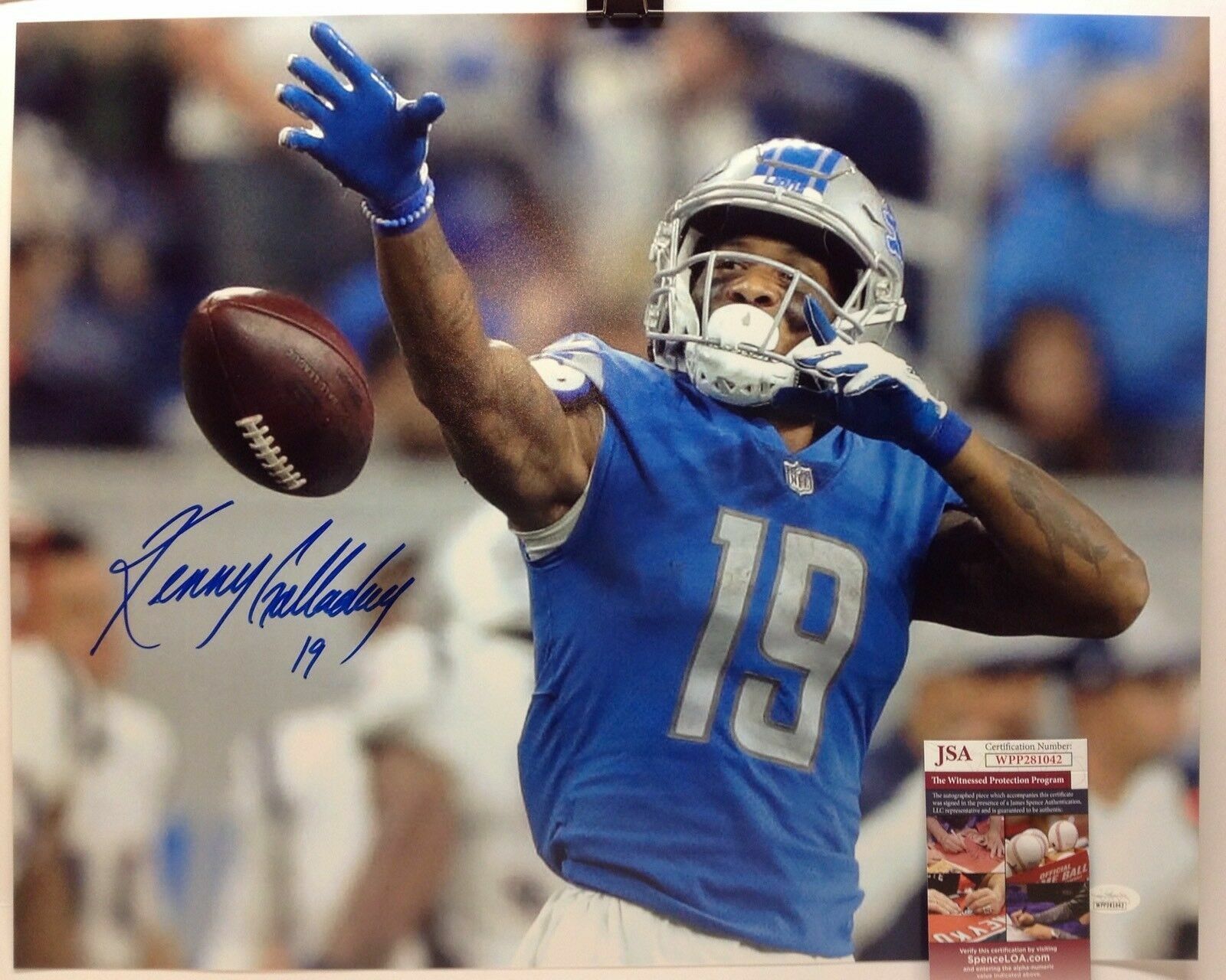 Kenny Golladay signed Detroit Lions 16x20 autographed Photo Poster painting JSA COA