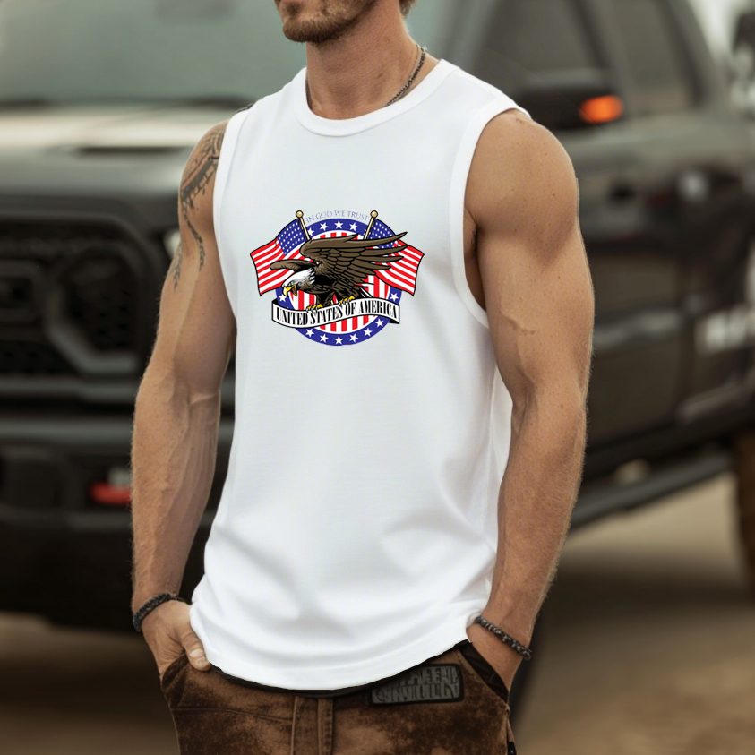 Patriotic Eagle Tank Top For Men - Perfect For Summer Festivals