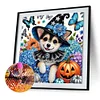 Chien D&rsquo;Halloween-Sp&eacute;cial En Forme De Diamant Peinture-40 * 40CM