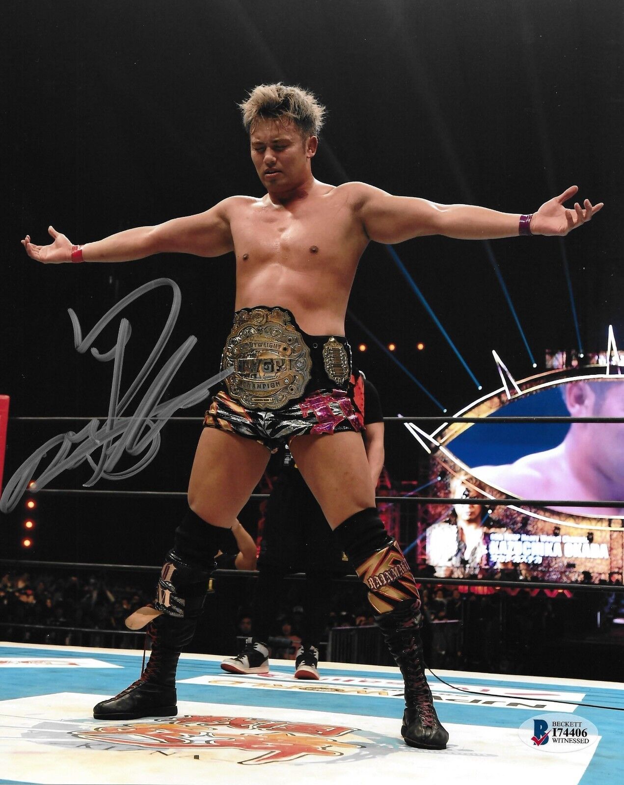 Kazuchika Okada Signed 8x10 Photo Poster painting BAS Beckett COA New Japan Pro Wrestling NJPW 5