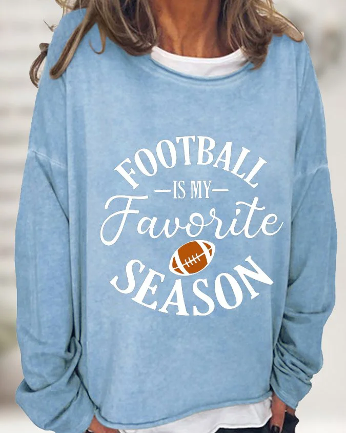 Women's Football Is My Favorite Season Casual Long-Sleeve T-Shirt
