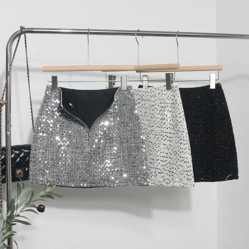 Uveng Slide Dress Skirt Girl Babes A Small Silver Shiny Light Short Skirt 8258