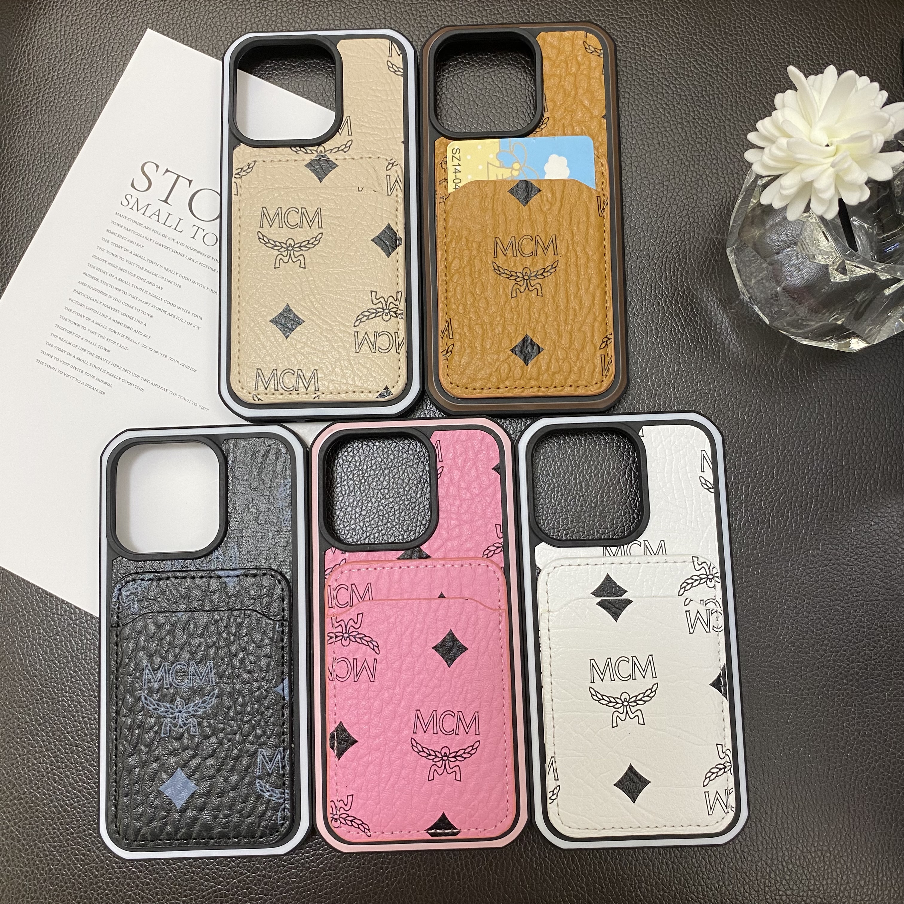MCM Luxury Back Card Leather Apple iPhone Case