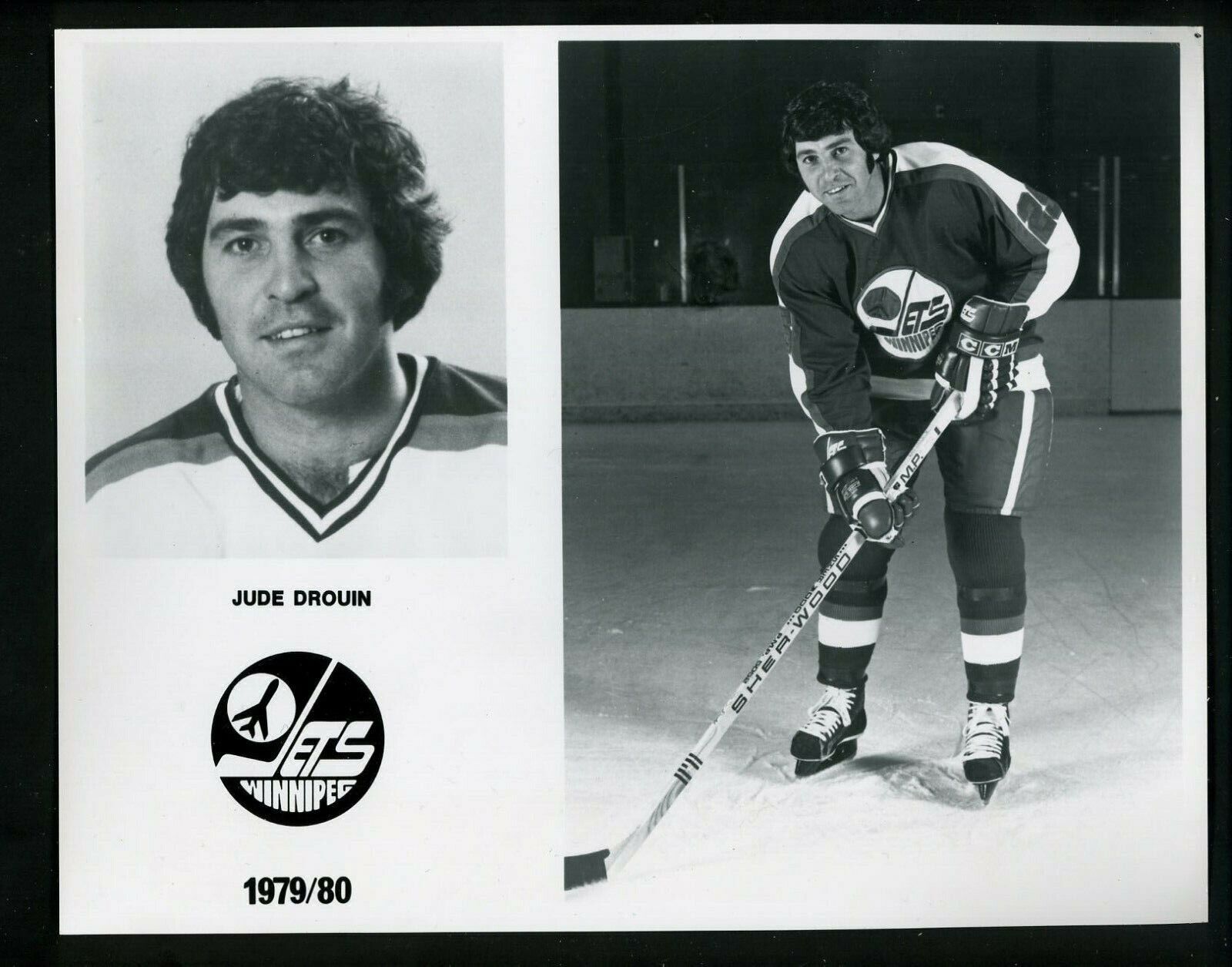 Jude Drouin Winnipeg Jets team issued 1979 Press Photo Poster painting