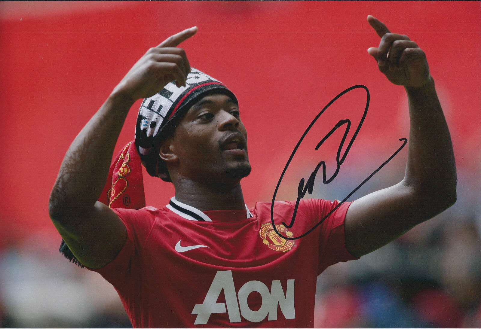 Patrice EVRA Signed Autograph 12x8 Photo Poster painting AFTAL COA Man United Captain RARE