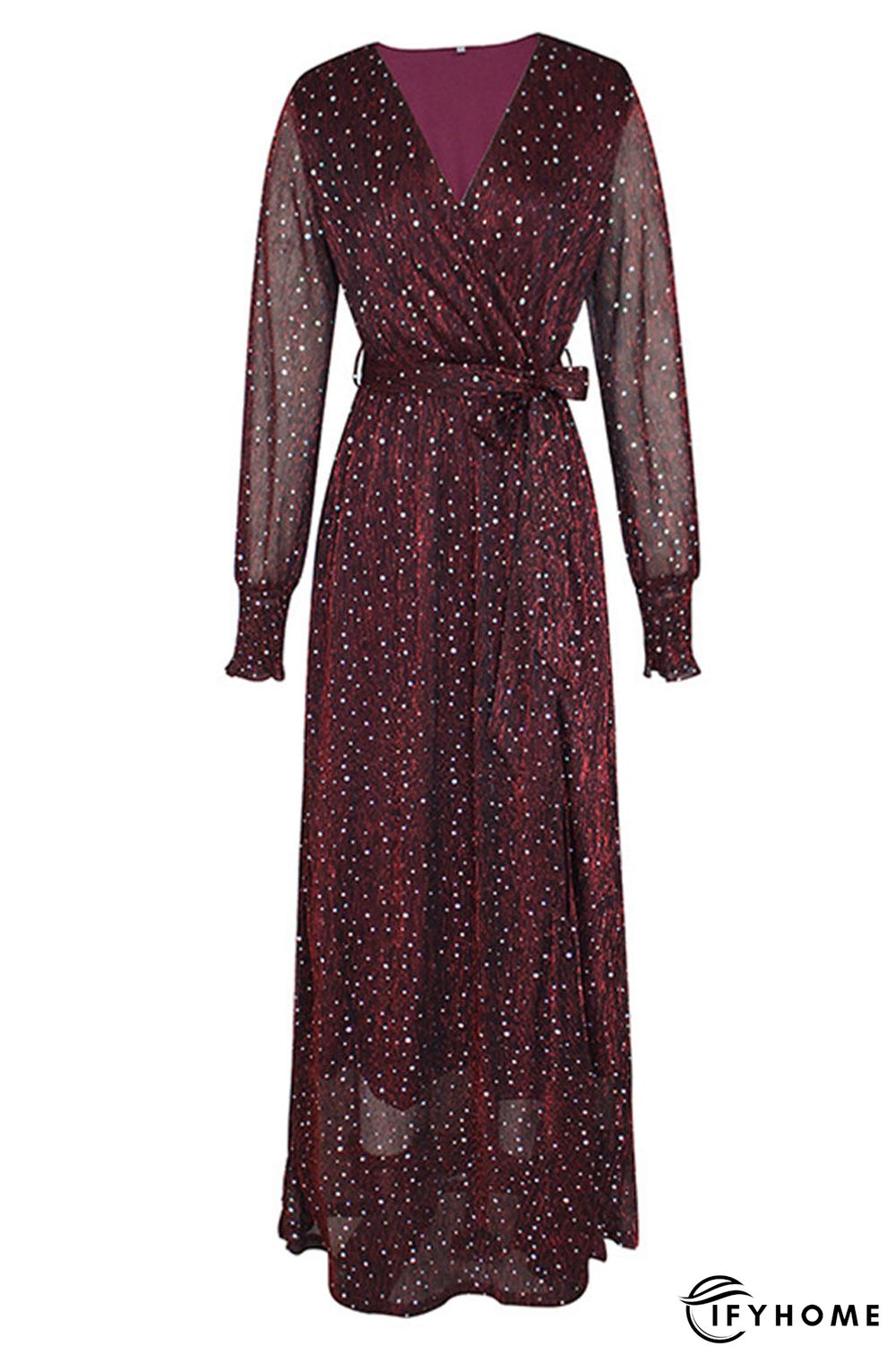 Elegant Formal Solid With Belt V Neck A Line Dresses(5 Colors) | IFYHOME