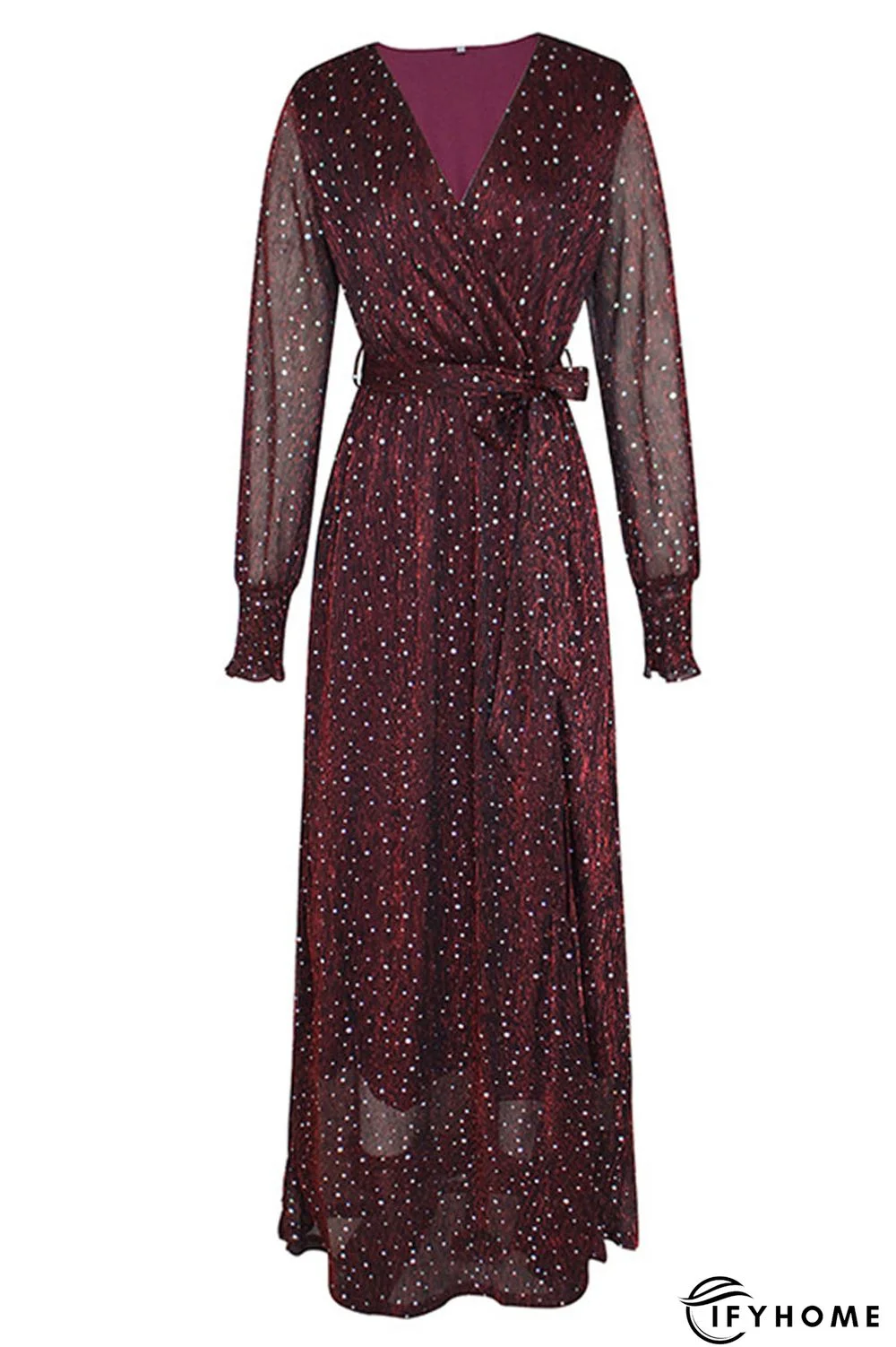 Elegant Formal Solid With Belt V Neck A Line Dresses(5 Colors) | IFYHOME