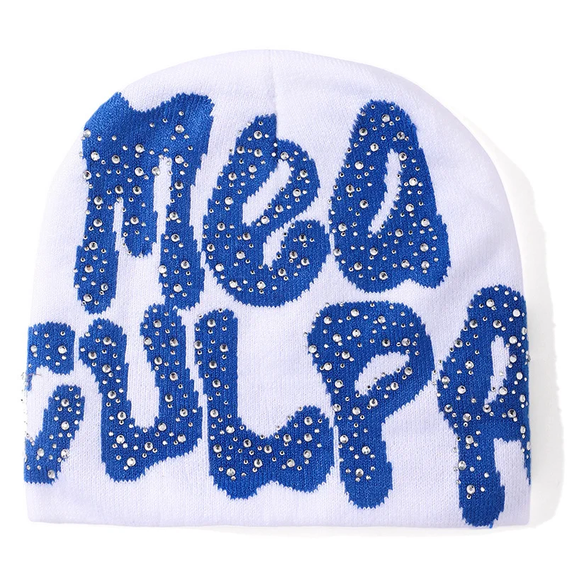 Mea Culpa Beanie With Rhinestones Brown&Pink