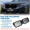 BILLDIO G01 G02 Grill - Black Kidney Grille Compatible With 2022-IN BMW X3 G01 X4 G02 ABS Double Slat Gloss Black Grille