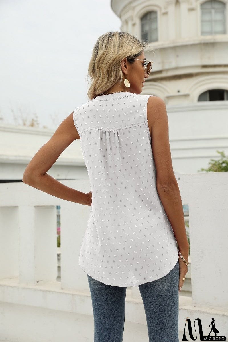 MidiSono - Swiss Dot Notched Neck Tank