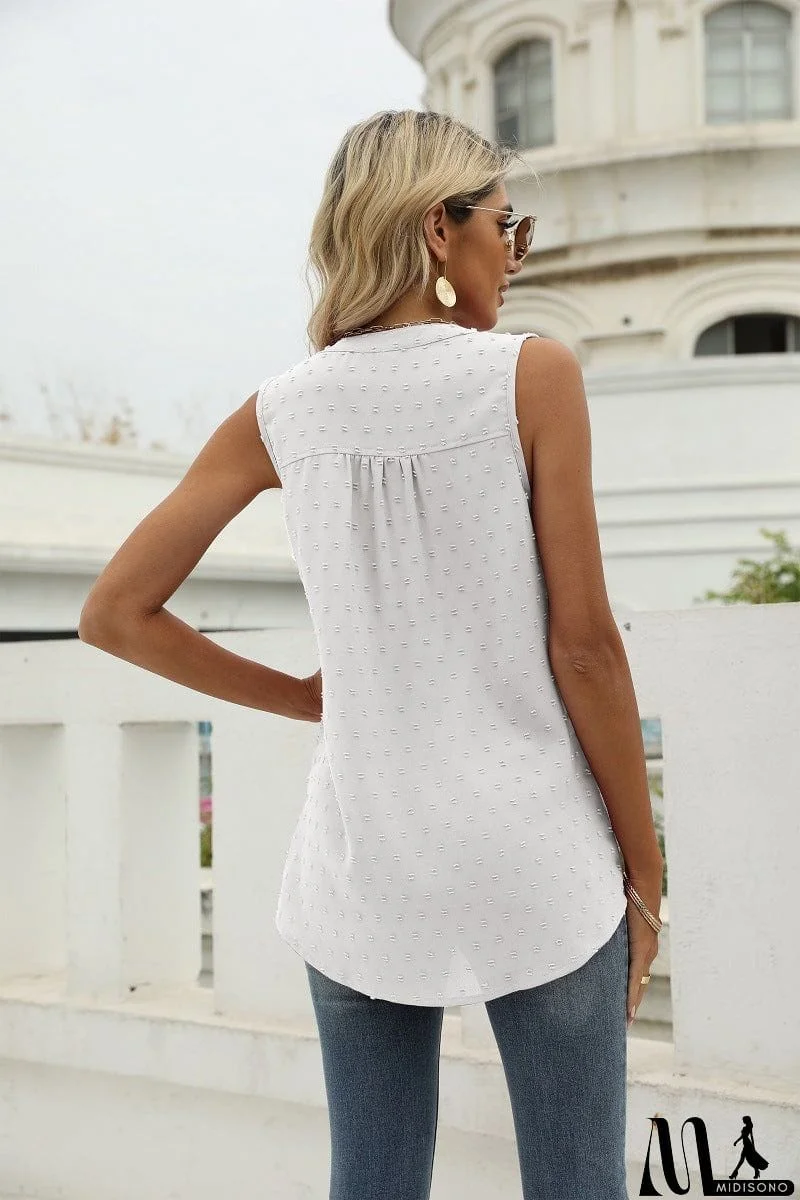 MidiSono - Swiss Dot Notched Neck Tank