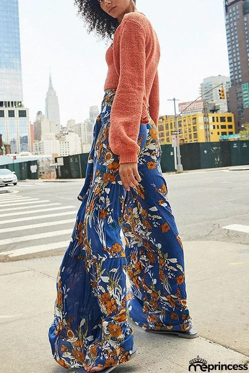 Print Belted Palazzo Pant