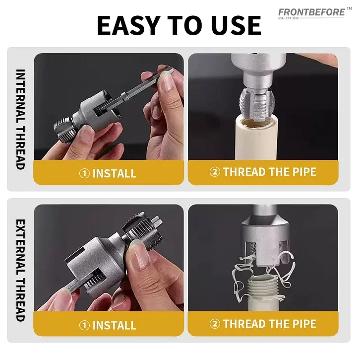 Integrated Internal & External Pipe Threading Tool