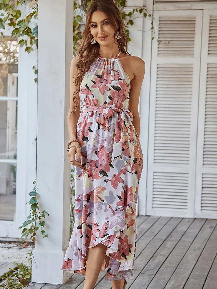 New Fashion Sexy Sleeveless Slim High Waist Maxi Vacation Dress