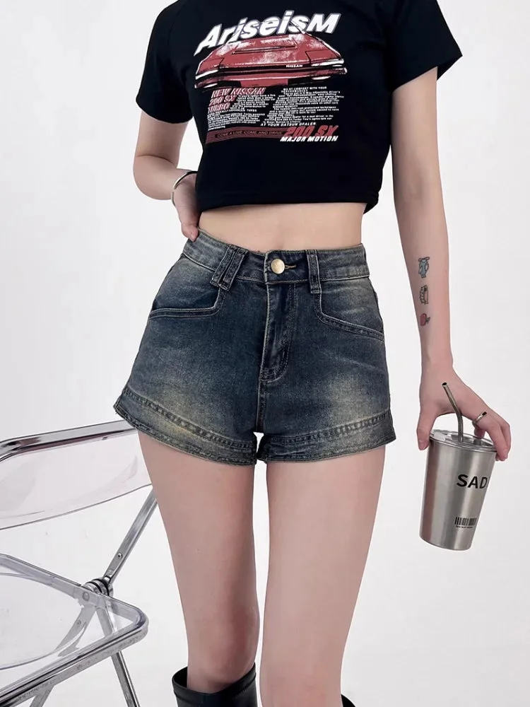 Brownm Denim Shorts