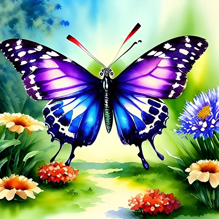 Full Round Diamond Painting - Butterfly In The Garden 30*30CM