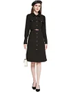 Women's Formal Dresses Lapel Single Breasted Long Sleeve A Line Dresses