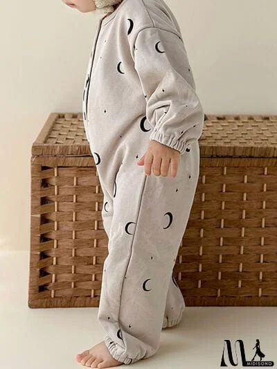 MidiSono - Printed Button Up Dropped Shoulder Jumpsuit