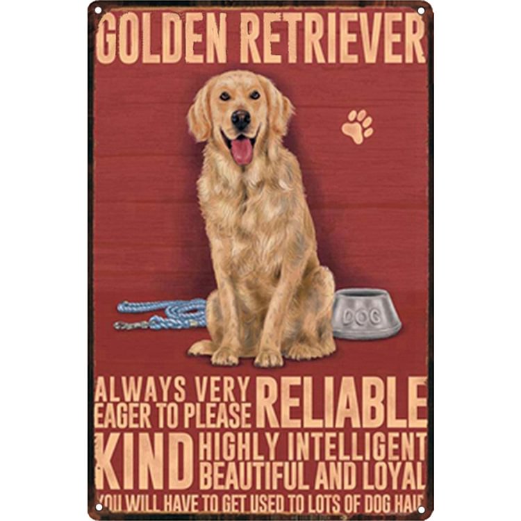 Golden Retriever Dog - Reliable Kind Vintage Tin Signs/Wooden Signs - 7.9x11.8in & 11.8x15.7in
