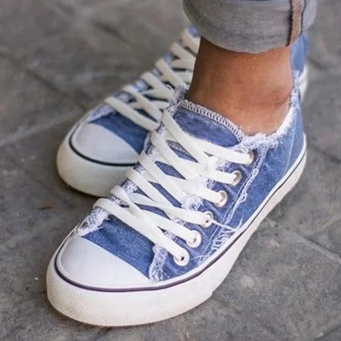Canvas Flat Heel Casual Flats Sneakers&athletic