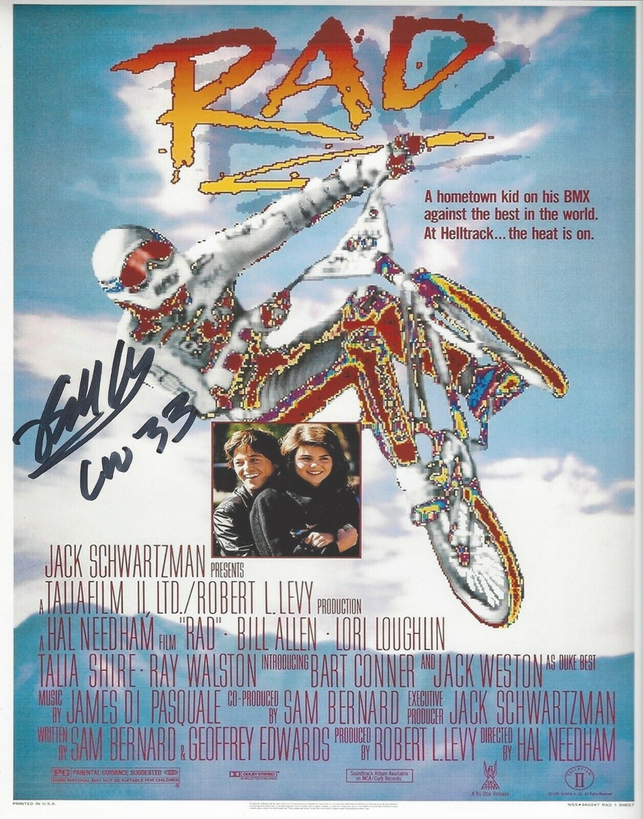 BILL ALLEN SIGNED 'RAD' MOVIE POSTER 8x10 Photo Poster painting COA CRU JONES #33 B 1986 PROOF