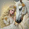 Pearl White Horse 5D DIY Diamond Art Painting Kit Partial Drill 30x30cm