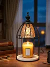 Candle Warmer Lamp Vintage Electric Wax Melter with Timer & Dimmer Retro Aromatherapy Night Light 4 Modes Birdcage Design Candle Melting Light for Scented Jar Candles