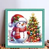 Xmas Tree Snowman-Partial 11CT Stamped Cross Stitch Bead Embroidery 36*36cm/14.17*14.17in tapestrymarket