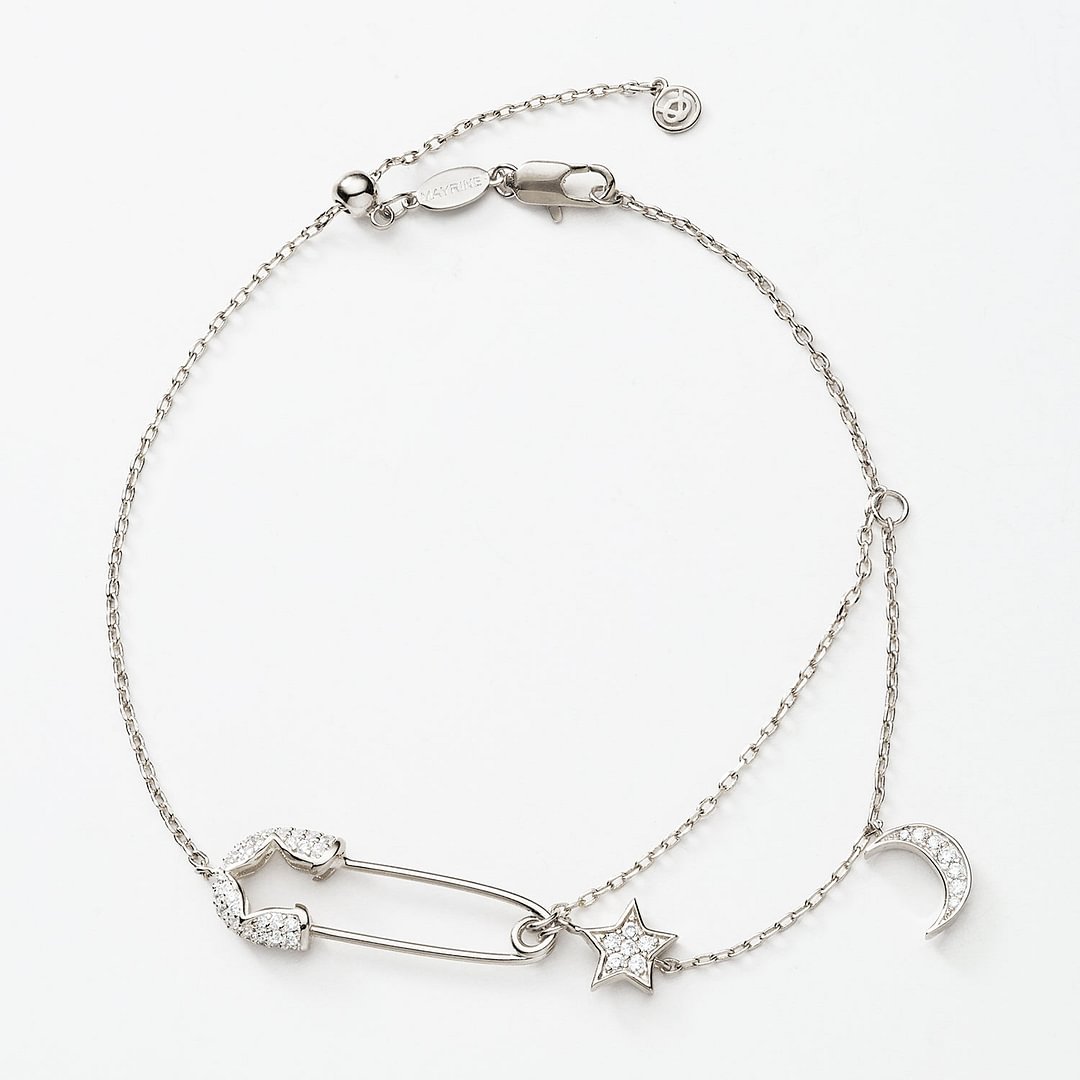 The North Star With Safety Pin "The Faith" Bracelet in Silver