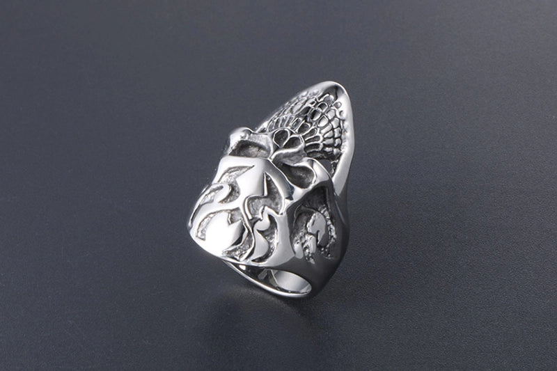 IG Style Retro Punk Skull 304 Stainless Steel Polishing Halloween Men’s Rings