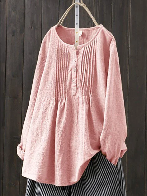 Casual Cotton Long Sleeve Shirts & Tops