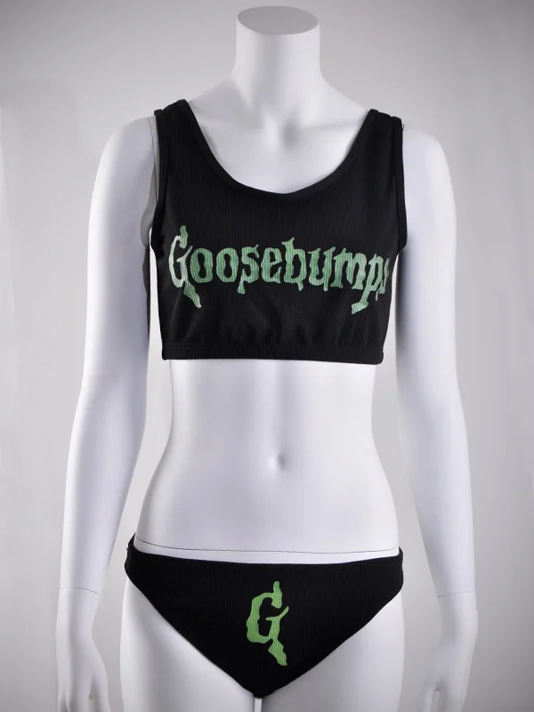 Goosebumps Color Block Vest Triangle Bottom Two-piece Bikini Sets Swimwear