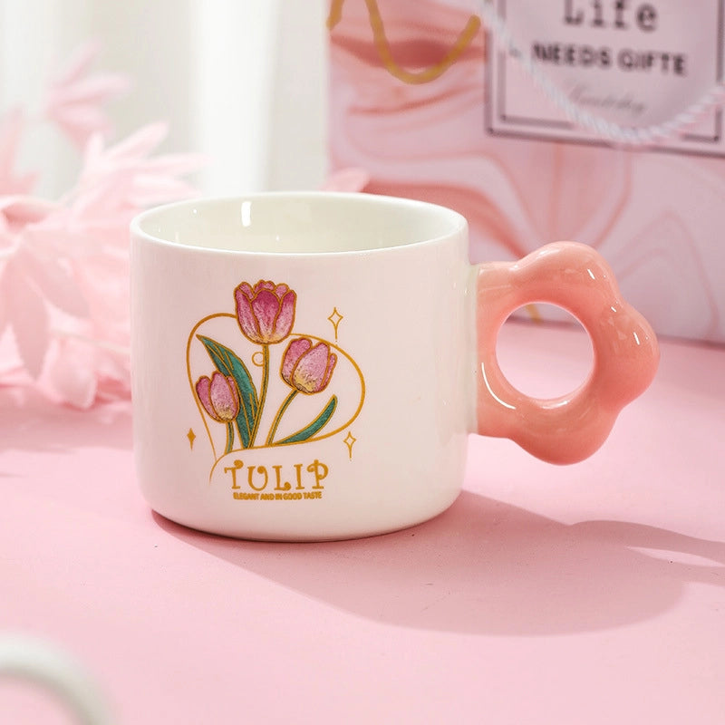 Cute Letter Ceramics Mug 1 Set