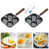 4-Cup Cast Iron Egg Frying Pan with Handle Pancake Pan Egg Cooker Fried Egg Pan