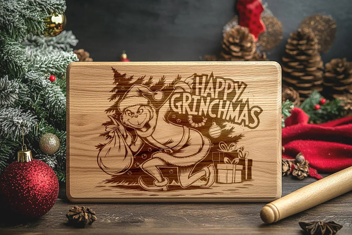 Christmas Digital Laser Engraved Files SVG Charcuterie board, Cutting Chopping Board, T-shirt, Vector, Kitchen Decor, Gift