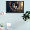 （Big Size)Owl Family-Paint By Numbers Acrylic Painting 60*40CM