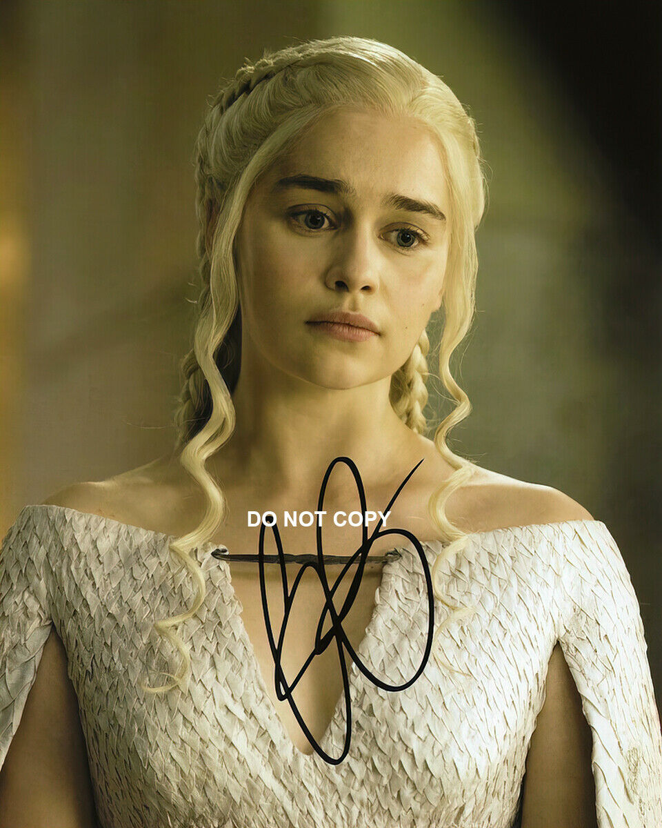 Emilia Clarke - Autographed Signed 8x10 Photo Poster painting (Game of Thrones) Reprint