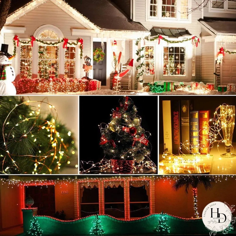 Waterproof Solar-Powered Fairy Modes Copper Wire for Christmas Patio