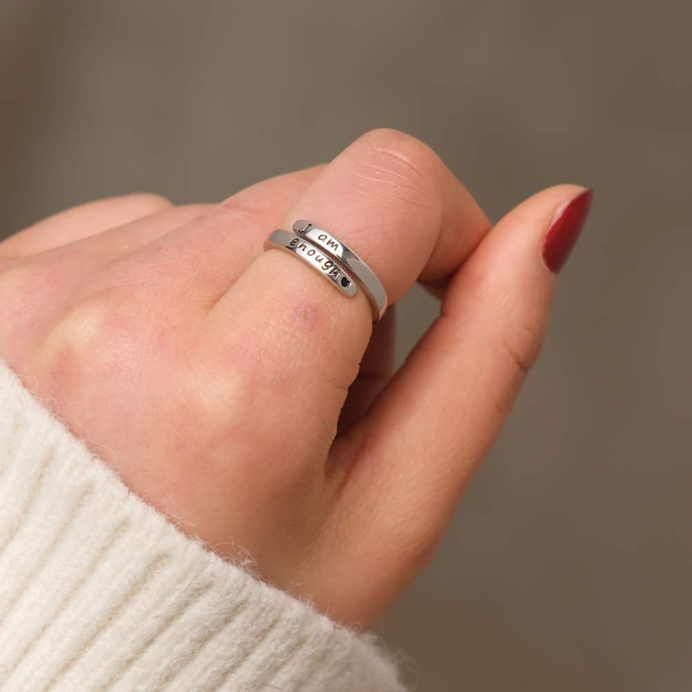 Adjustable | 925 Sterling Silver | 'I Am Enough' Ring