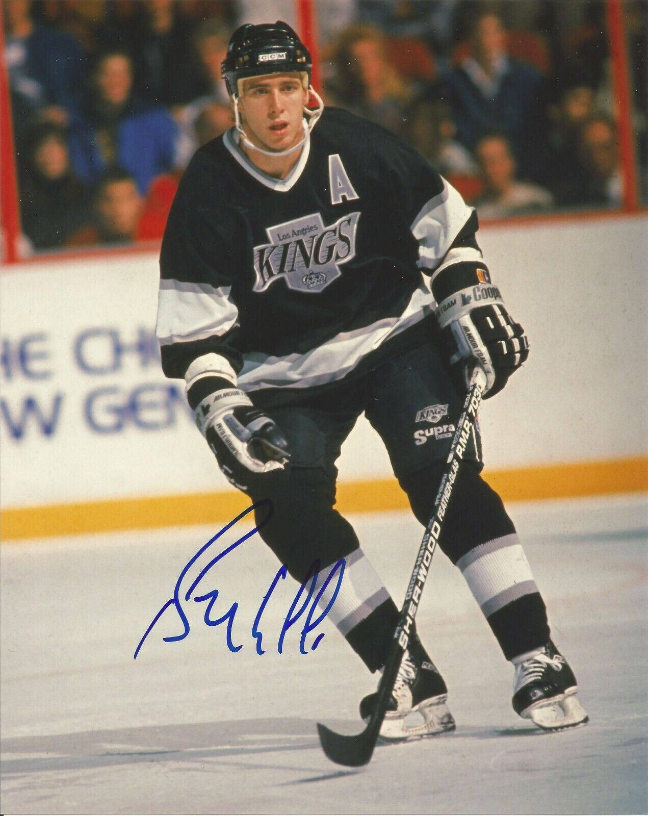 BERNIE NICHOLLS SIGNED LOS ANGELES KINGS 8x10 Photo Poster painting - w/COA