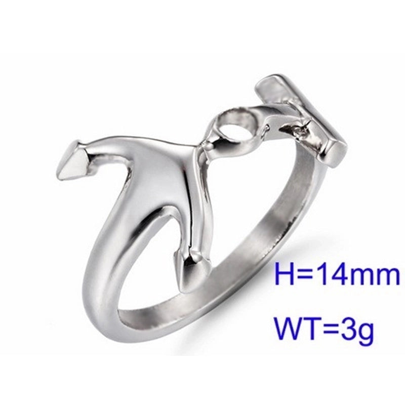 Hip-Hop Retro Arrow Rhombus 304 Stainless Steel Tungsten Steel Rings