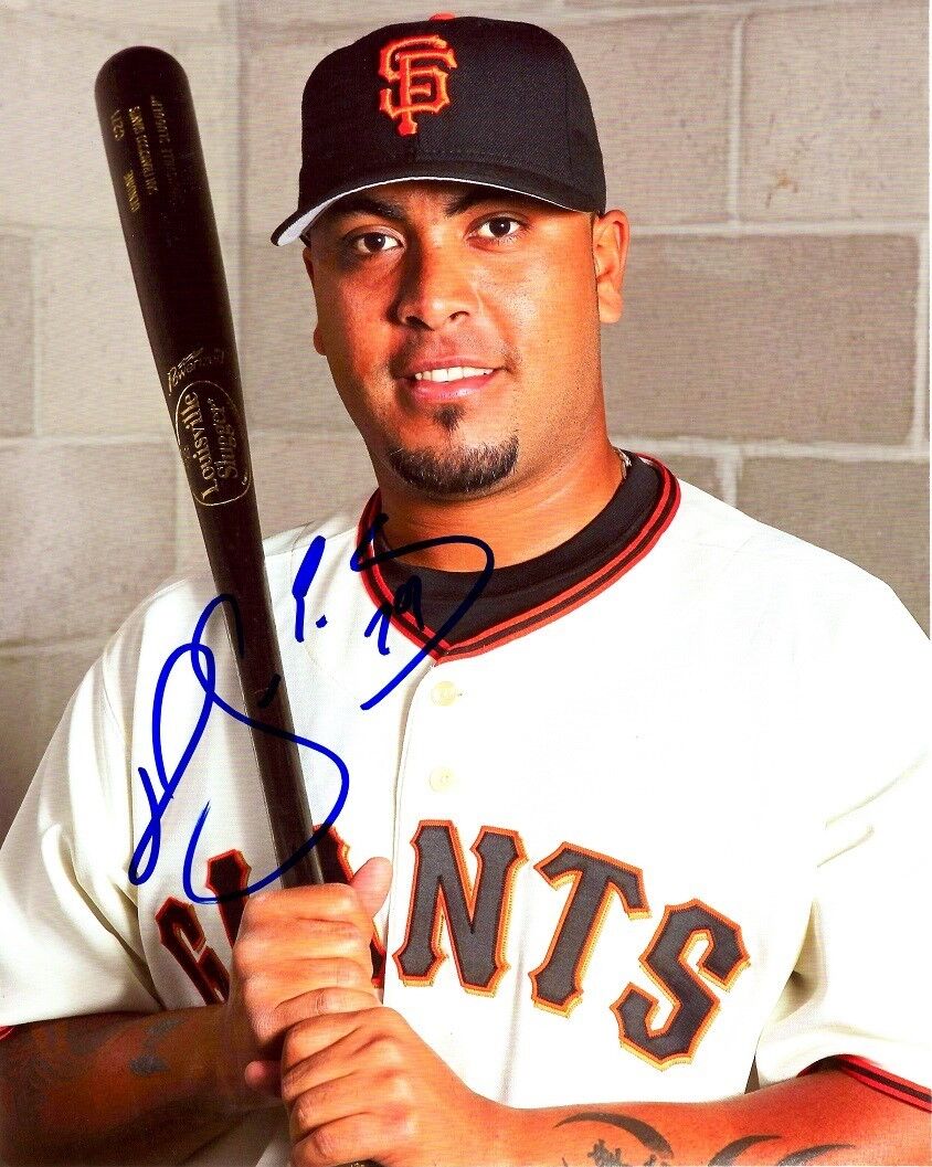 Signed 8x10 HECTOR SANCHEZ San Francisco Giants Autographed Photo Poster painting - COA