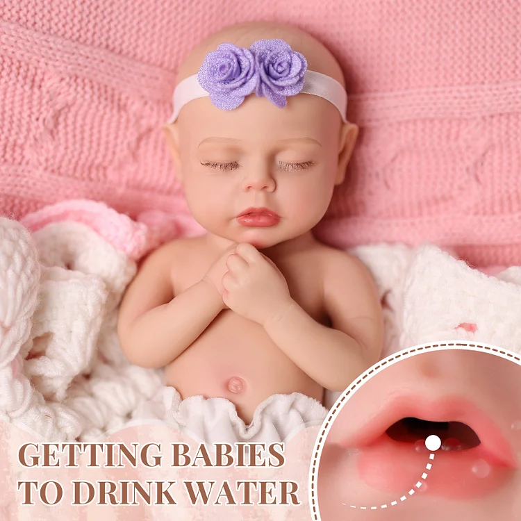 [Wet and Drink System]Babeside Lucy 12"/16" Realistic Silicone Smiling Baby Little Infant Girl