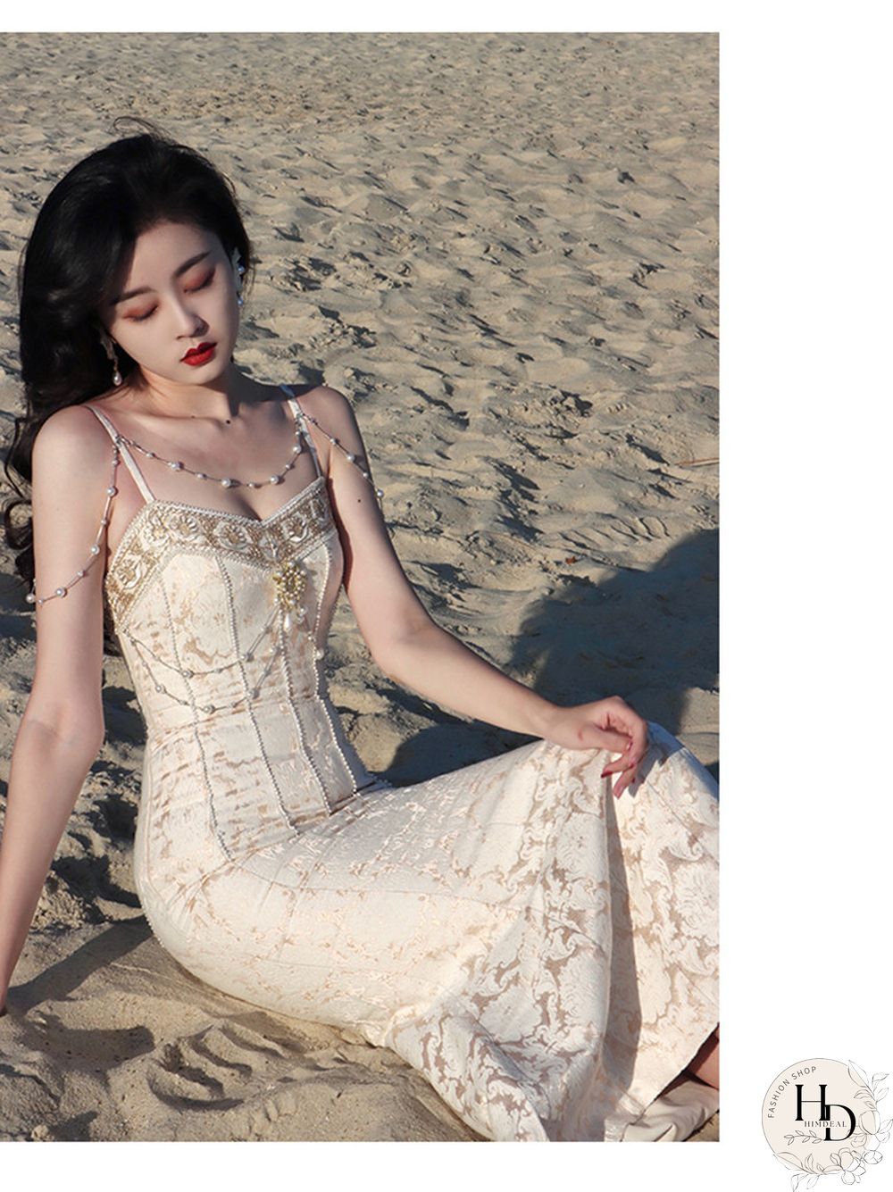 High Quality Gorgeous Evening Dresses For Women Court Style Retro Fishtail Prom Spaghetti Dress Vintage Fashion Summer Vestidos