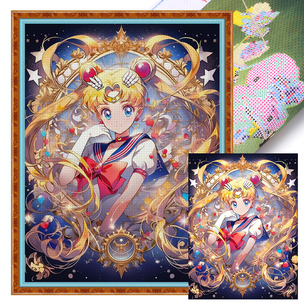 Sailor Moon-11CT Stamped Cross Stitch 45*60cm/17.72*23.62in