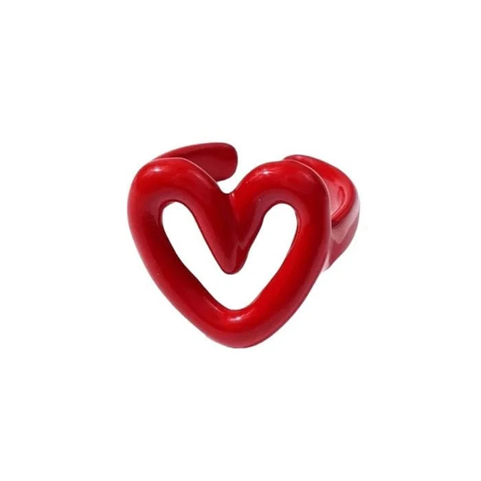 Hollow Heart Chunky Ring