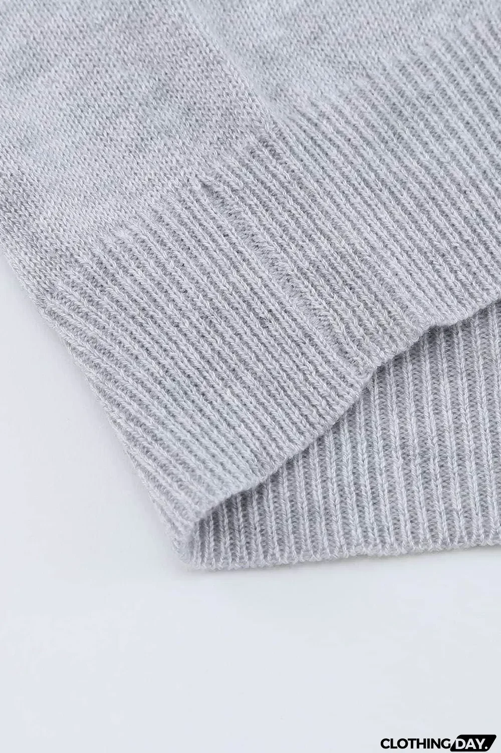 Gray Striped Colorblock Sweater