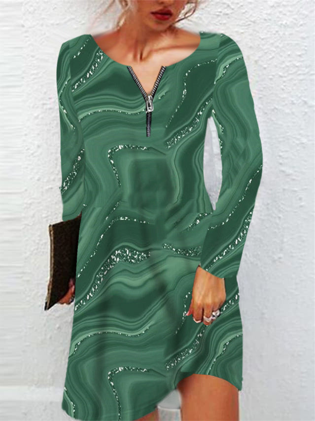 Women Long Sleeve V-neck Graphic Floral Printed Top